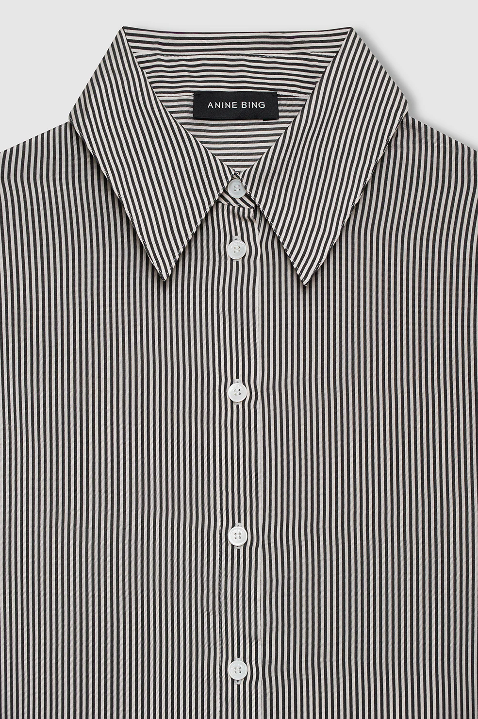 Bridget Shirt - White And Black Mini Stripe - Image 4
