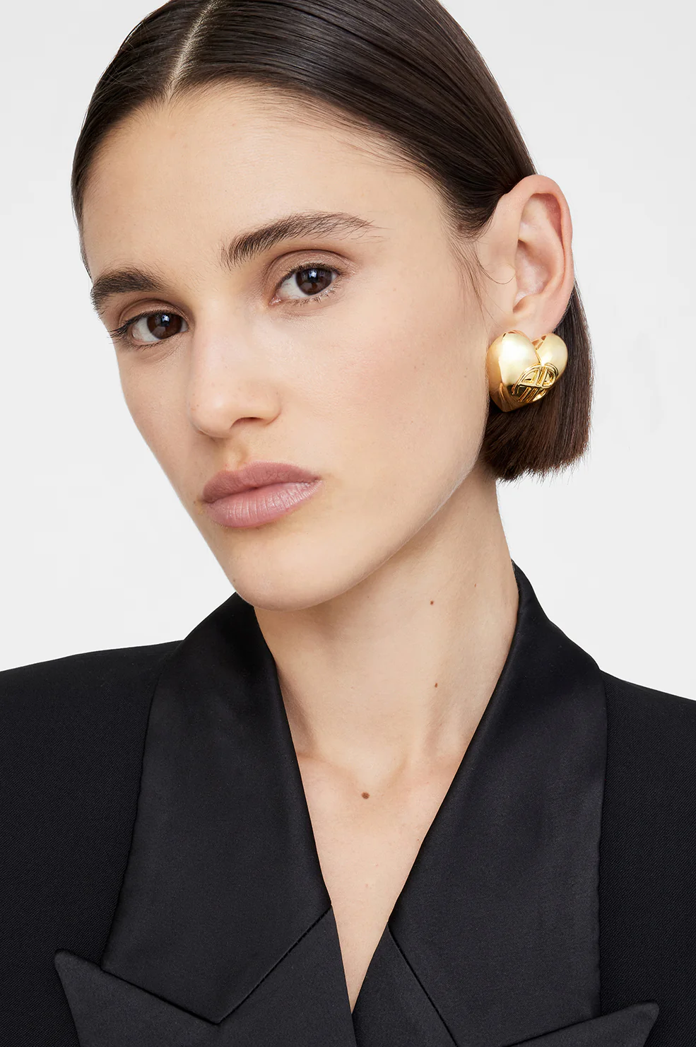 Chunky Heart Earrings - Gold - Image 2