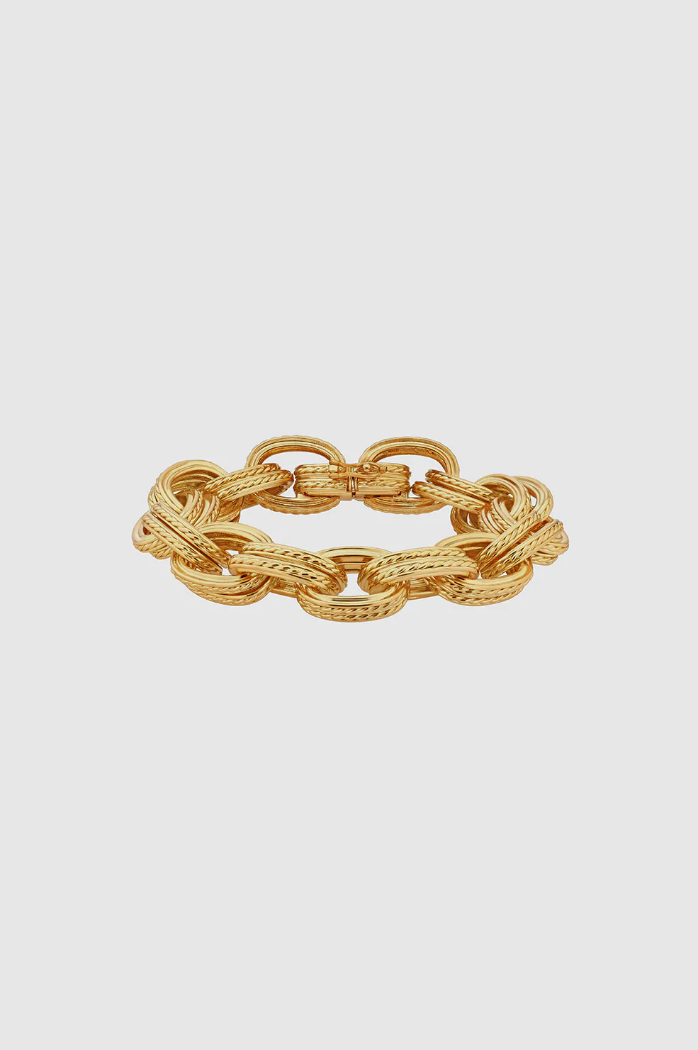 Double Link Chain Bracelet - Gold - Image 2