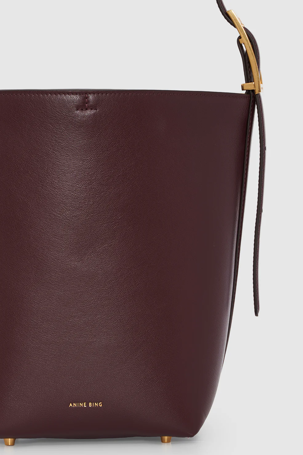 Elly Medium Bucket Bag Grained Leather - Fig - Image 5