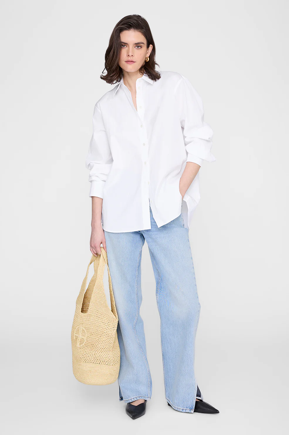 Leah Logo Hobo Raffia - Natural - Image 2
