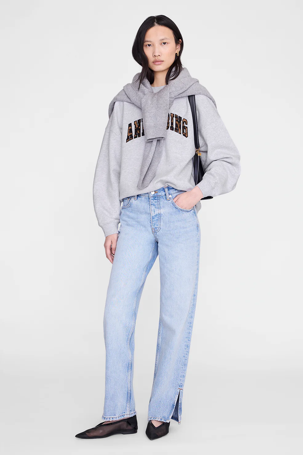 Miles Sweatshirt Anine Bing Leopard - Heather Grey - Image 2