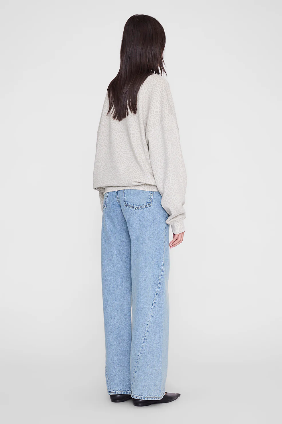Miles Sweatshirt Anine Bing - Washed White Leopard - Image 2