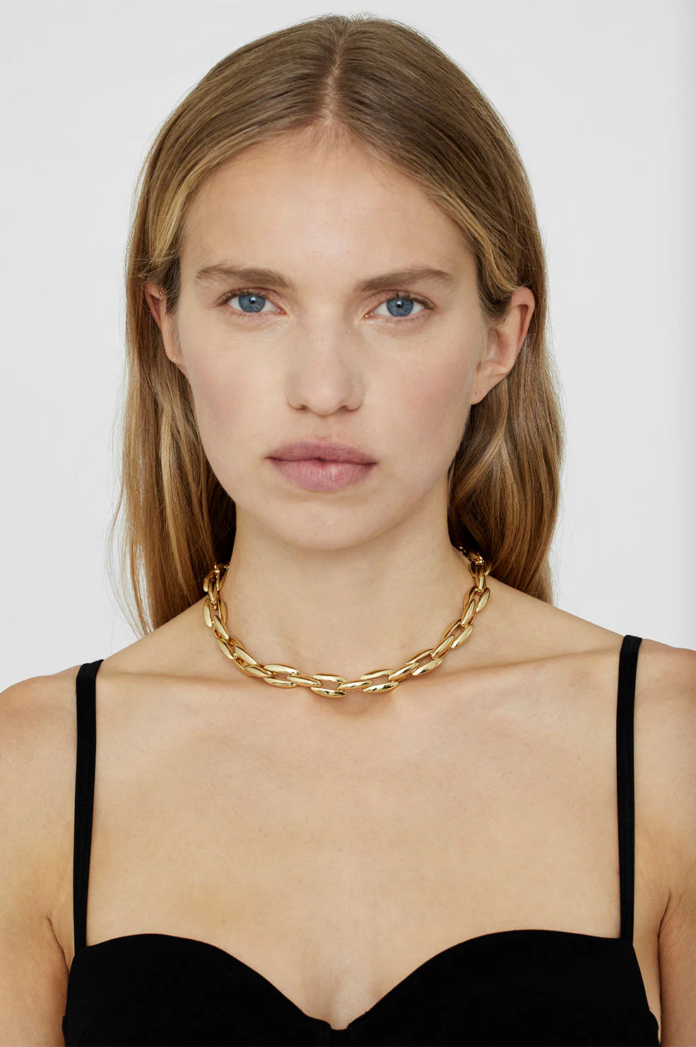Oval Link Necklace - Gold - Image 2