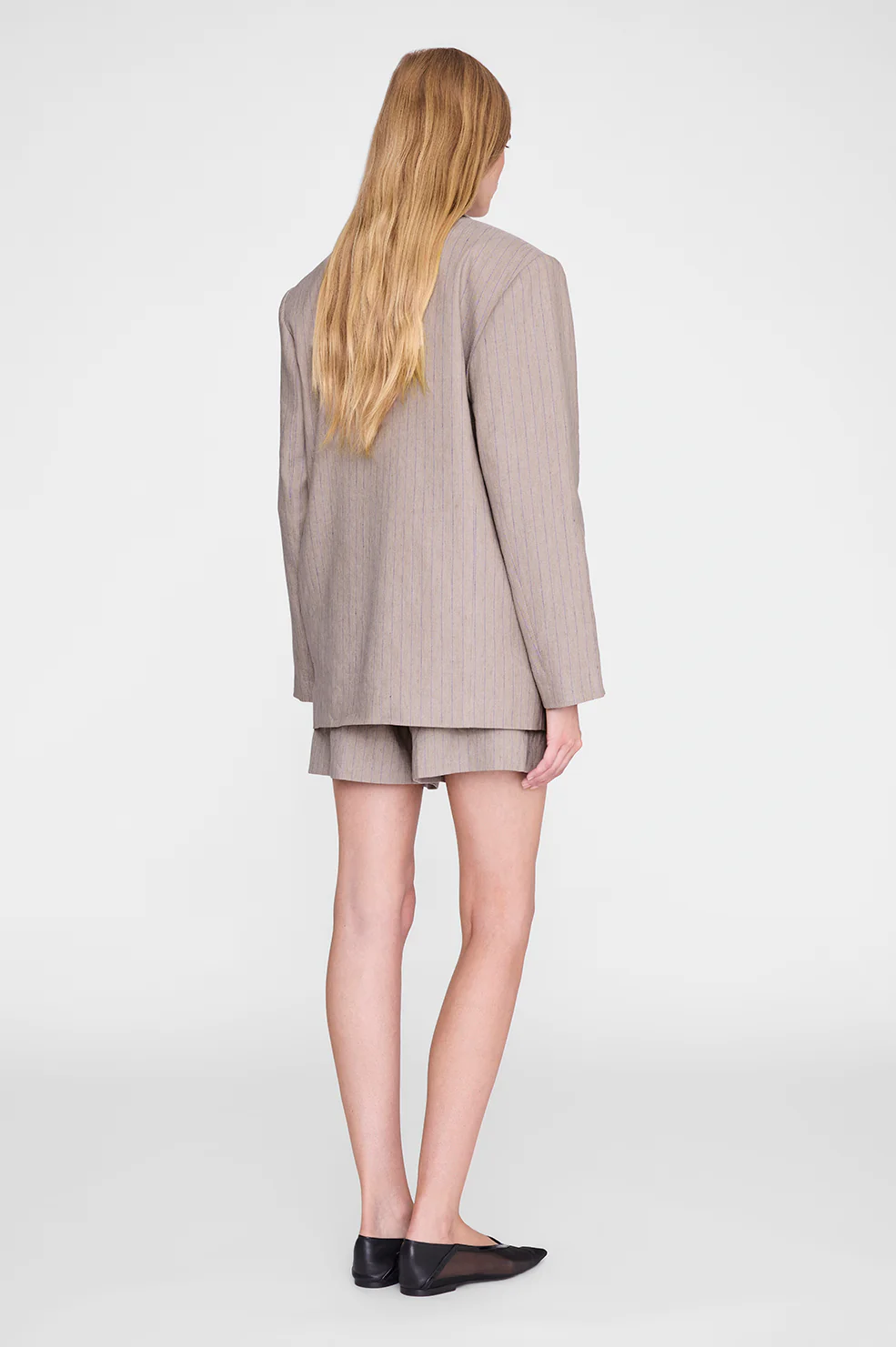 Quinn Blazer - Taupe And Blue Pinstripe - Image 5