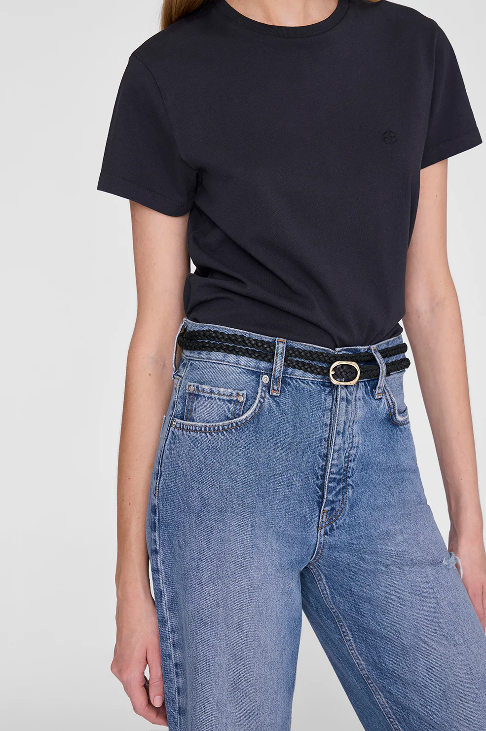 Small Double Signature Link Belt Braided - Black - Image 4